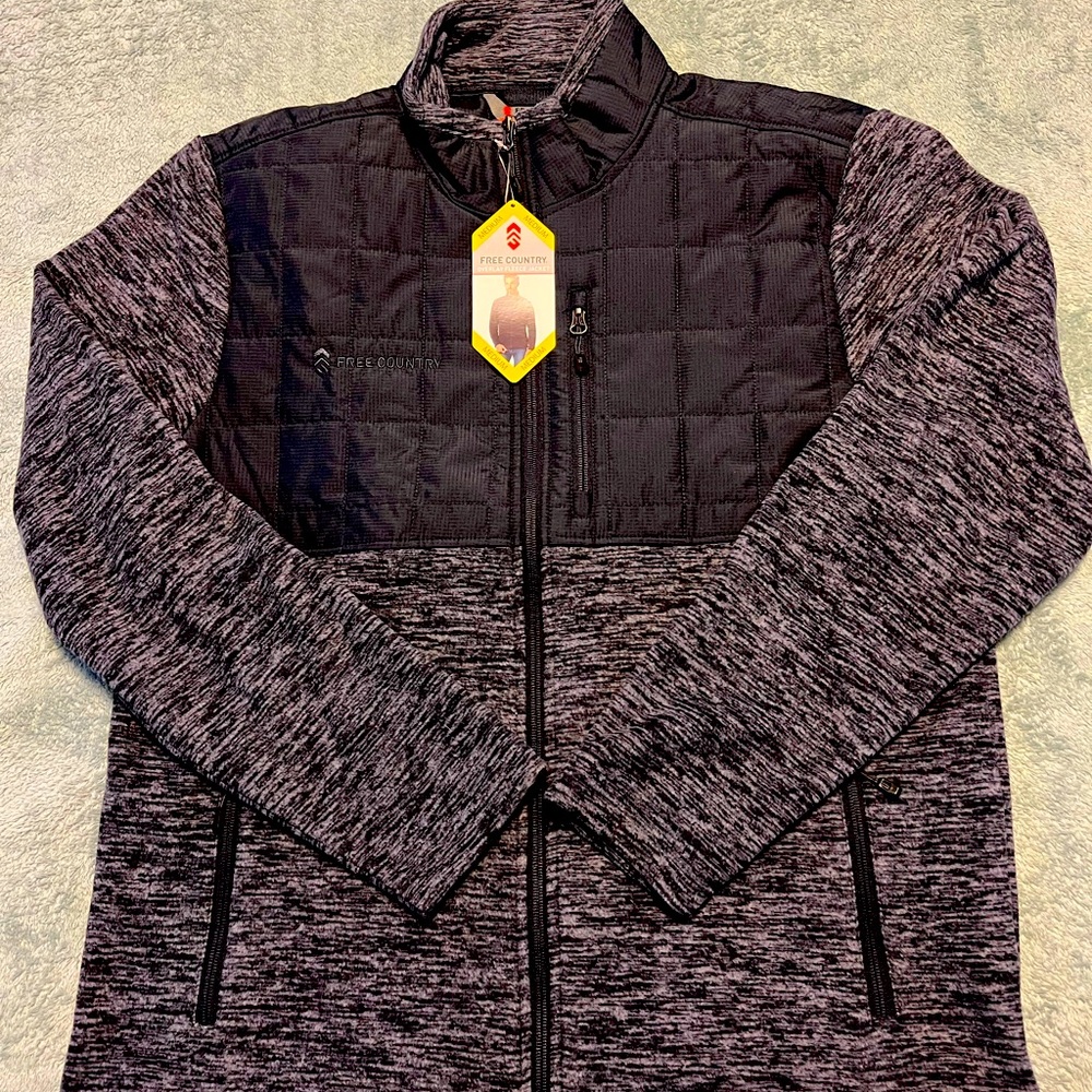 Free Country Fleece Jacket Size Medium New With Tags Charcoal/Gray